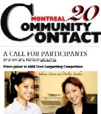Article dans Montreal Community Contact, le 17 mai, 2012